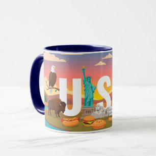 USA Patriotic Travel Coffee Mug