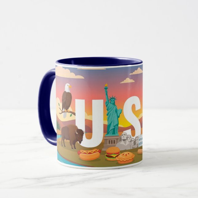 USA Patriotic Travel Coffee Mug (Front Left)