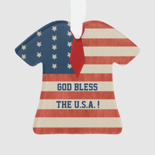 USA Patriotic Ugly Sweater Personalised Ornament