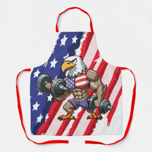 USA/patriotic weightlifting bald eagle Apron