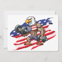 USA/patriotic weightlifting bald eagle