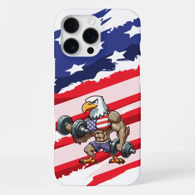 USA/patriotic weightlifting bald eagle iPhone Case (Back)