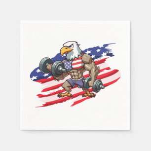 USA/patriotic weightlifting bald eagle Napkin