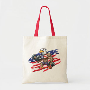 USA/patriotic weightlifting bald eagle Tote Bag