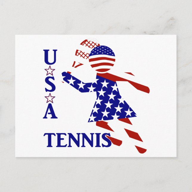 USA Patriotic WOMEN'S TENNIS Postcard (Front)
