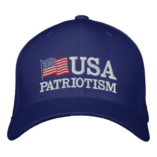 USA Patriotism Flag RB Embroidered Hat (Front)