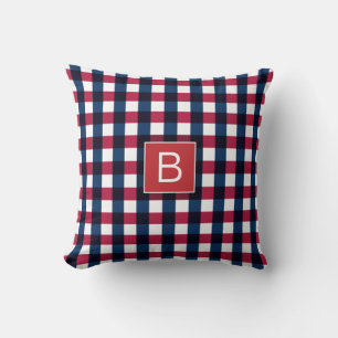 USA Pattern Red White Blue Monogram Personalised Cushion