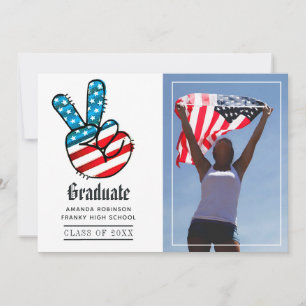 USA Peace Sign Graduation Photo Announcement