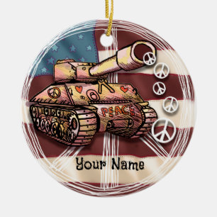 USA Peace Tank ornament