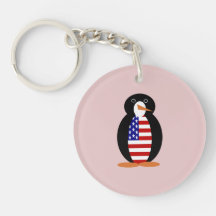 USA Penguin -- American Penguin -- Pink Background