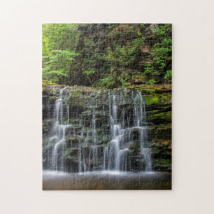 USA, Pennsylvania, Benton. Waterfall In Ricketts Jigsaw Puzzle