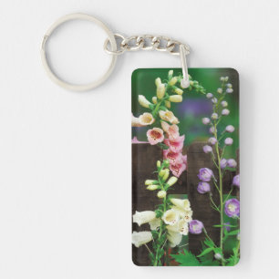 USA, Pennsylvania. Foxglove and delphinium Key Ring