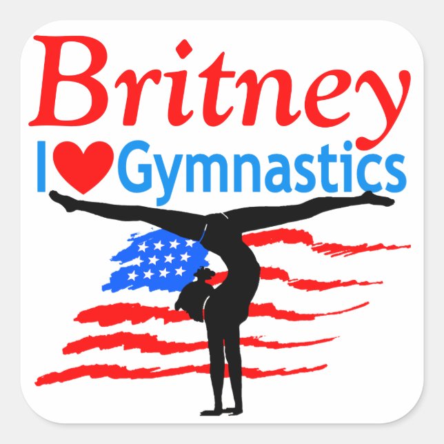 USA PERSONALIZED GYMNASTICS STICKERS (Front)