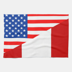 usa peru country half flag america symbol tea towel