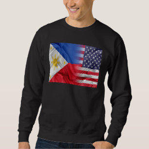 Usa Philippines Flag For Filipino American Roots V Sweatshirt