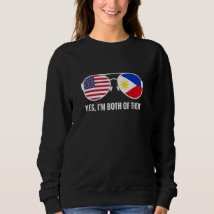 Usa Philippines Flag Sunglasses Filipino Americans Sweatshirt