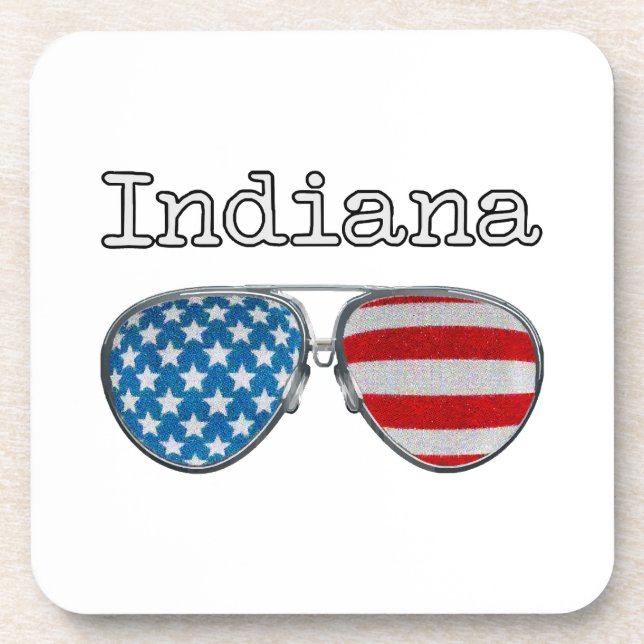 USA PILOT GLASSES INDIANA  COASTER (Front)