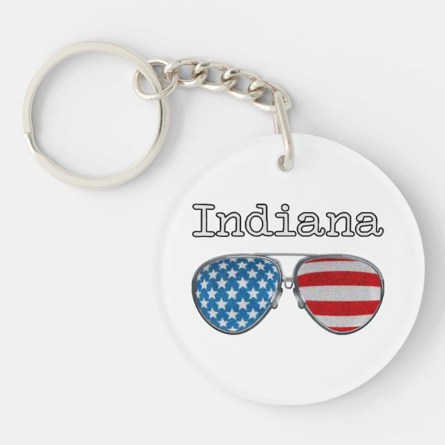 USA PILOT GLASSES INDIANA  KEY RING (Front)