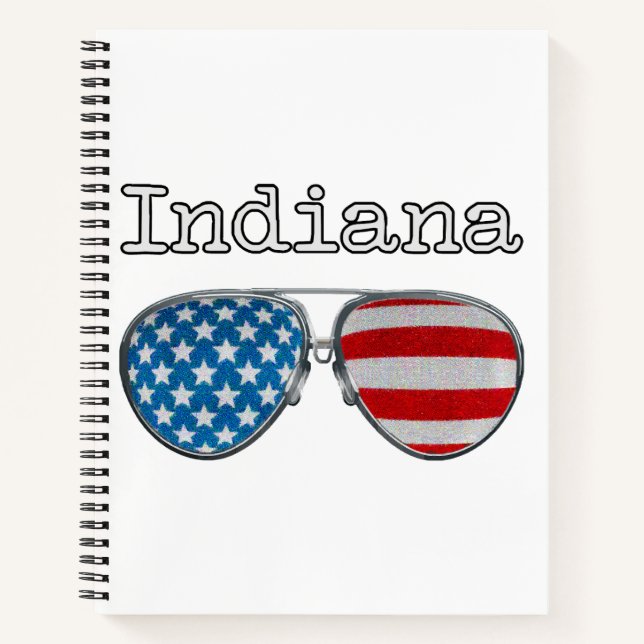 USA PILOT GLASSES INDIANA  NOTEBOOK (Front)