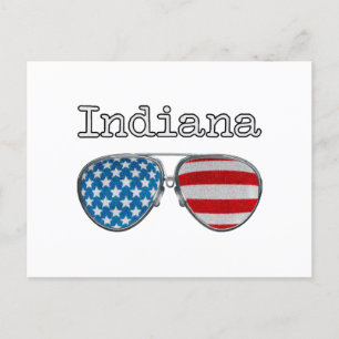 USA PILOT GLASSES INDIANA POSTCARD