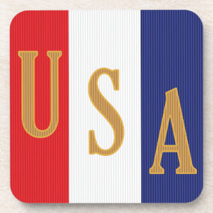 USA Pinstripe Decor Coaster
