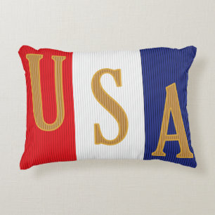 USA Pinstripe Decor Decorative Cushion