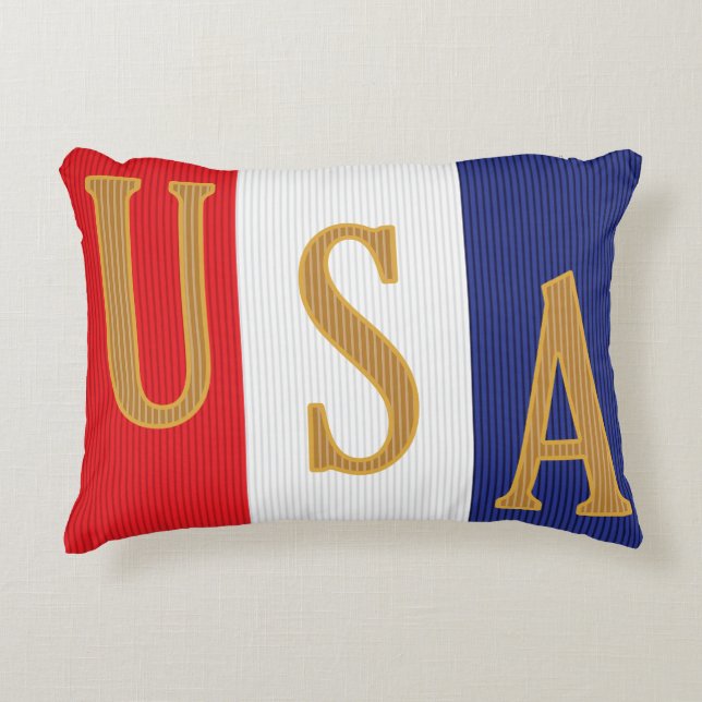 USA Pinstripe Decor Decorative Cushion (Front)