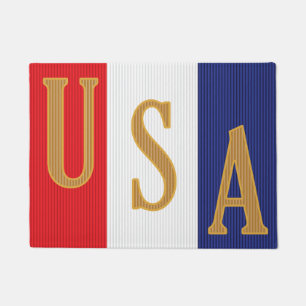 USA Pinstripe Decor Doormat