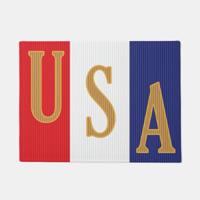 USA Pinstripe Decor Doormat (Front)