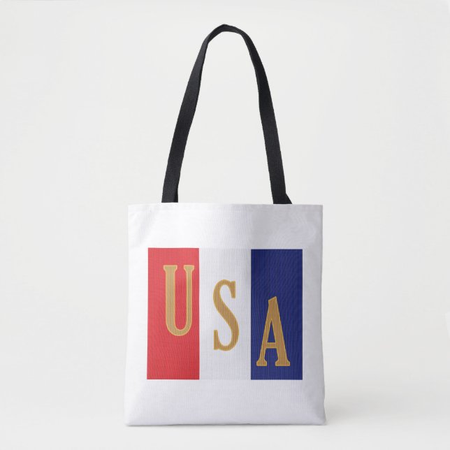 USA Pinstripe Decor Tote Bag (Front)
