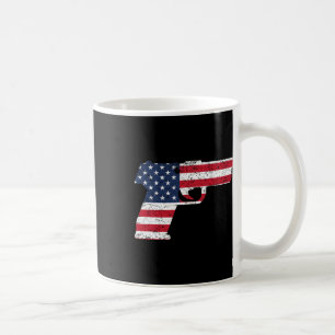Usa Pistol American Gun Flag 4th Of July  Coffee Mug