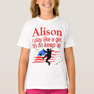 USA PLAY LIKE A GIRL PERSONALIZED SHIRT