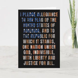 Usa Pledge Of Allegiance 4th Of July Distressed Re Card
