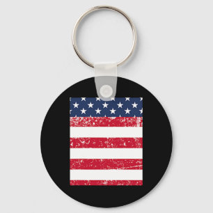 Usa Pocket With American Flag For 4th Of July Key Ring