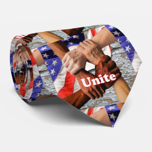 USA Politics Hands Unite Flag Necktie