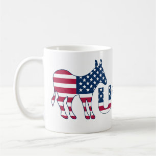 USA Politics Republican Elephant Democratic Donkey Coffee Mug