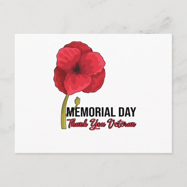 USA Poppy Poppy Memorial Day Veterans Day Pride Postcard (Front)