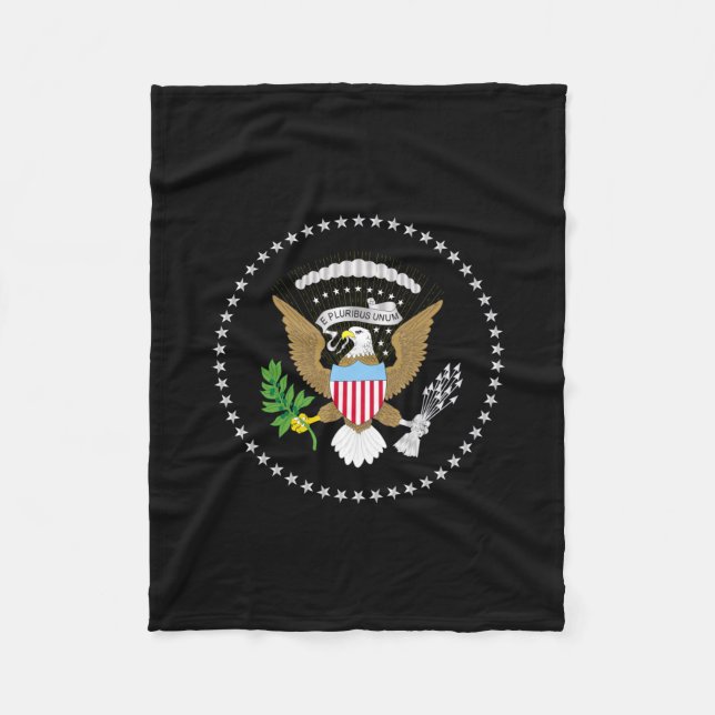 USA Presedents Flag Fleece Blanket (Front)