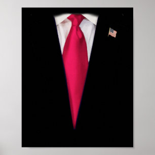 Usa President Trump Suit Easy Halloween Costume  Poster