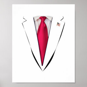 Usa President Trump Suit Easy Halloween Costume Poster