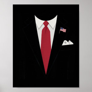 Usa President Trump Suit Easy Halloween Costume  Poster