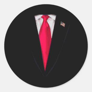 Usa President Trump Suit Funny Halloween Costume G Classic Round Sticker