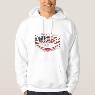 USA Pride Apparel & Art: Bald Eagle and Flag Hoodie