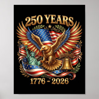 Usa pride eagle 250 years 1776-2026 4th july poster