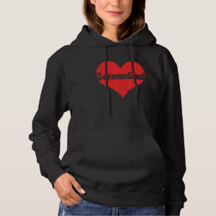 USA Proud America State Flag Heart Love Connecticu Hoodie