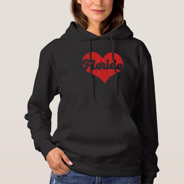 USA Proud America State Flag Heart Love Florida Hoodie (Front)