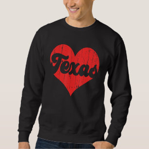 USA Proud America State Flag Heart Love Texas Sweatshirt