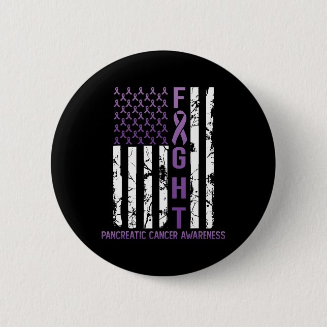 USA Purple Flag Month November Pancreatic Cancer A 6 Cm Round Badge (Front)