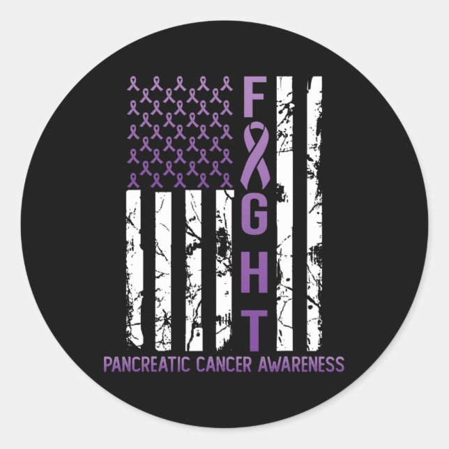 USA Purple Flag Month November Pancreatic Cancer A Classic Round Sticker (Front)