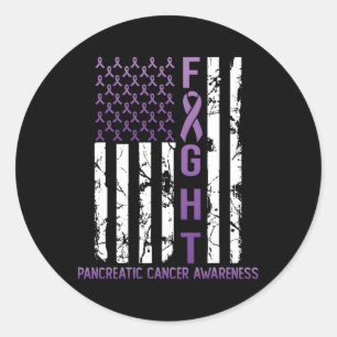 Usa Purple Flag Month November Pancreatic Cancer A Classic Round Sticker